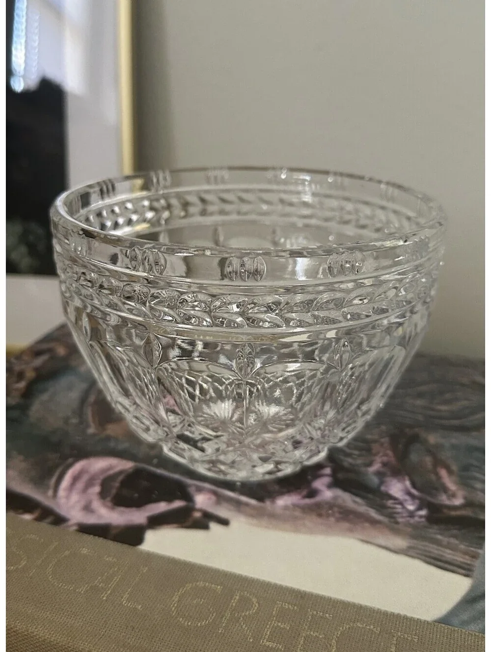 Bombay Crystal Bowl With Marking Made In Poland 5.5” X 4” In Excellent Condition